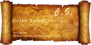 Czikk István névjegykártya